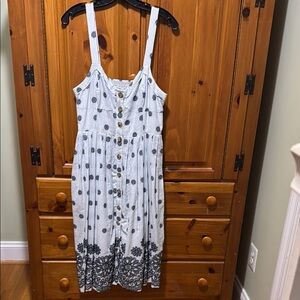 Maeve Blue and White Floral Midi Dress. From Anthropology.